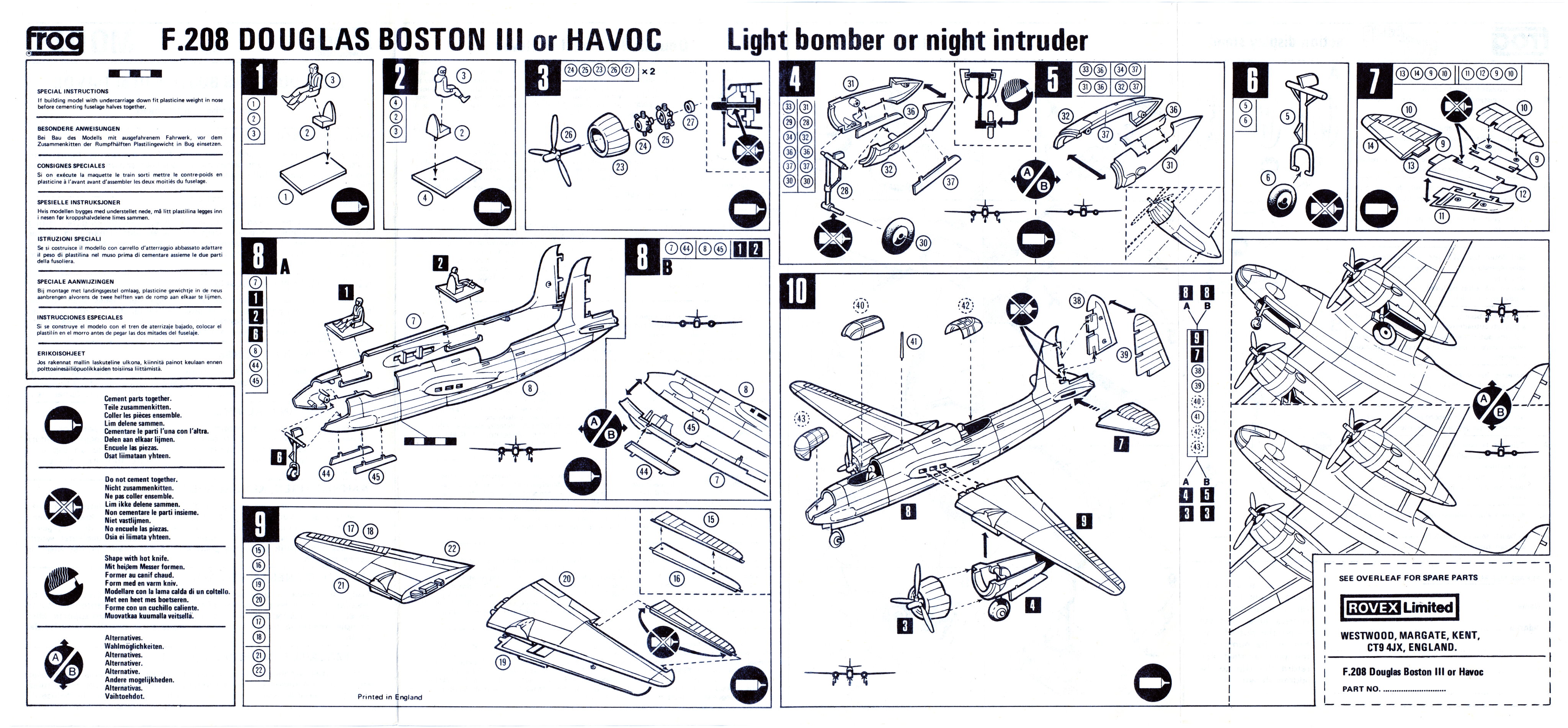 Коробка FROG F208 Havoc Intruder / Boston Mk.III Bomber